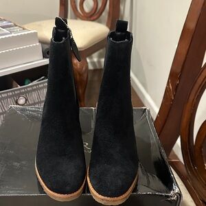 Ralph Lauren Black Suede Ankle Booties